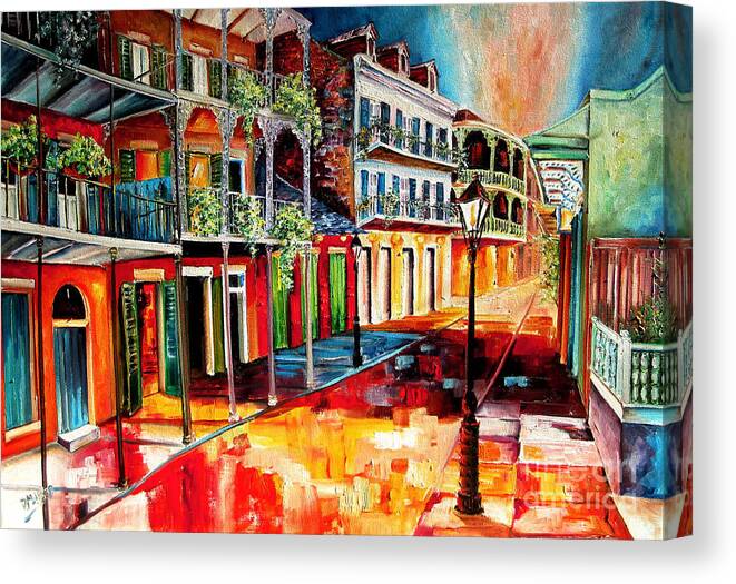 New Orleans Canvas Print featuring the painting Late on Royal Street by Diane Millsap