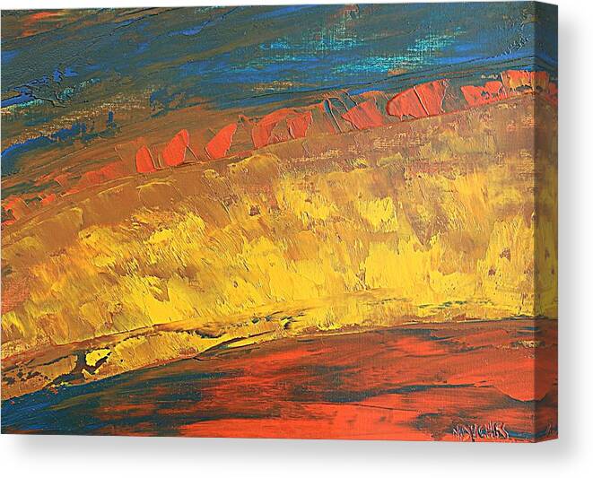 Landscape Canvas Print featuring the painting Lava flow by Norma Duch