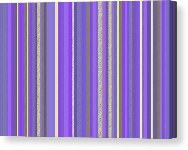 Stripe Canvas Print featuring the digital art Lavender Twilight - Stripe Abstract by Val Arie