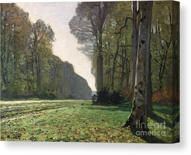 The Canvas Print featuring the painting Le Pave de Chailly by Claude Monet