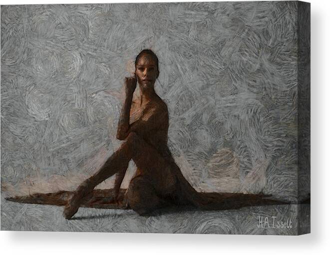 Misty Copeland Canvas Print featuring the digital art Lead Ballerina Misty Copeland Pose by Humphrey Isselt