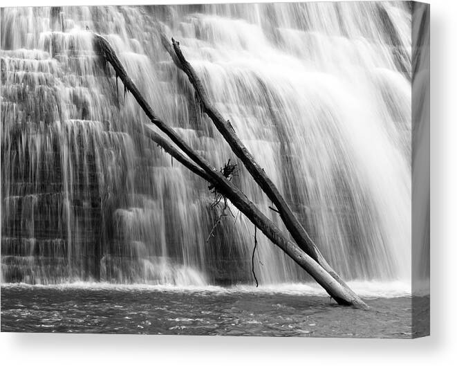 Falls Canvas Print featuring the photograph Leaning Falls by Robert Och