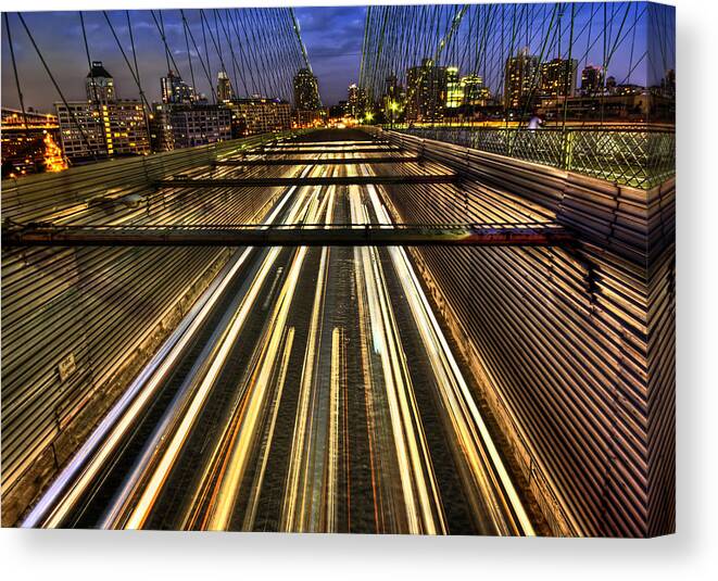 Bridge Canvas Print featuring the photograph Life in the Fast Lane by Evelina Kremsdorf