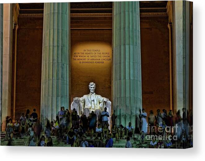 Washington Canvas Print featuring the photograph Lincoln Memorial by Allen Beatty