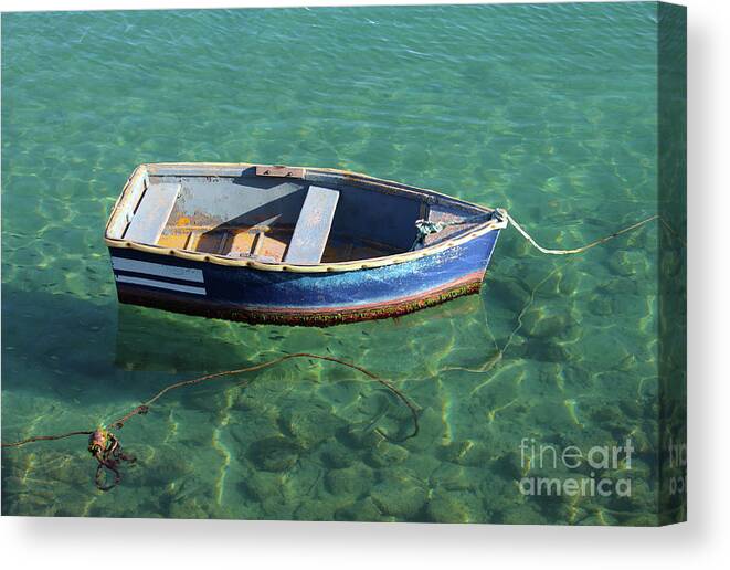 Blue Canvas Print featuring the photograph Little Blue Boat by Eddie Barron