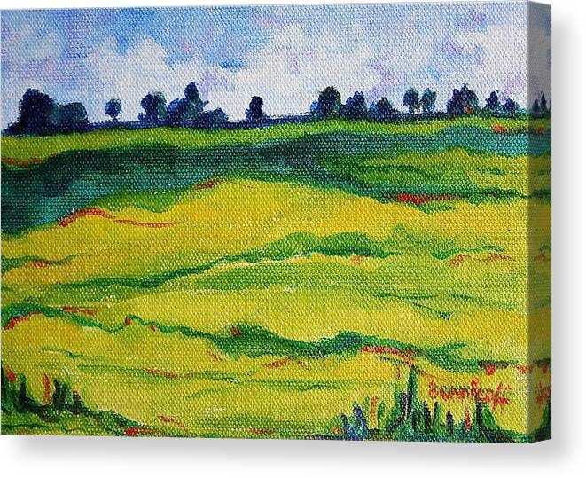 Expressionist Landscape Canvas Print featuring the painting Little Landscape by Jan Bennicoff