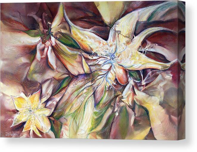 Flowers Canvas Print featuring the painting Lost Lilleys by Jan VonBokel