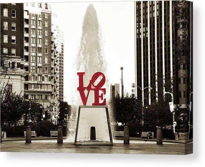 Love Canvas Print featuring the photograph Love in Philadelphia by Bill Cannon