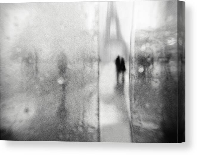 Paris Canvas Print featuring the photograph Love Story In Paris by Eric Drigny