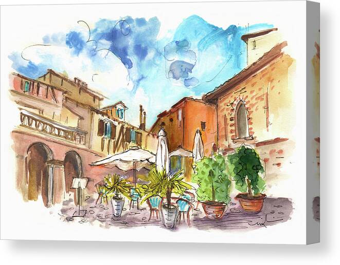 Travel Canvas Print featuring the painting Lovely Street Cafe In Albi by Miki De Goodaboom