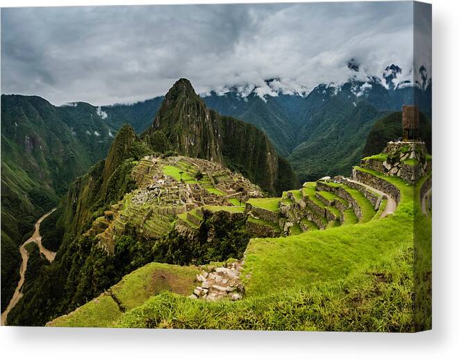Peru Canvas Print featuring the photograph Machu Picchu #1 by John Roach