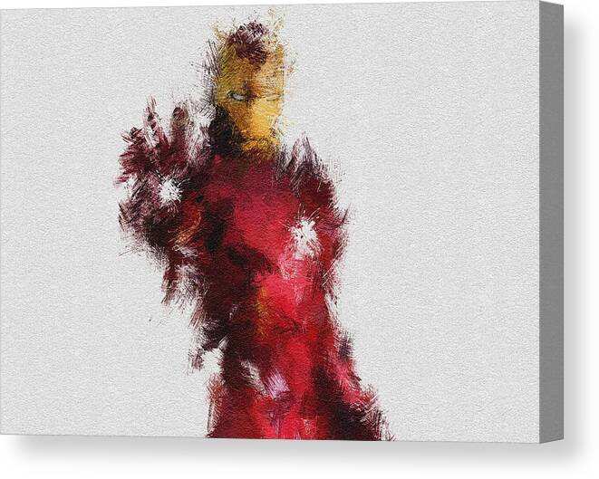 Iron Man Canvas Print featuring the painting Made of Iron by Miranda Sether