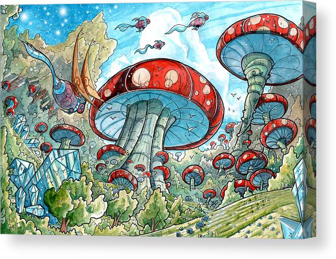 Magic Mushroom Forest Canvas Print Canvas Art By Luis Peres