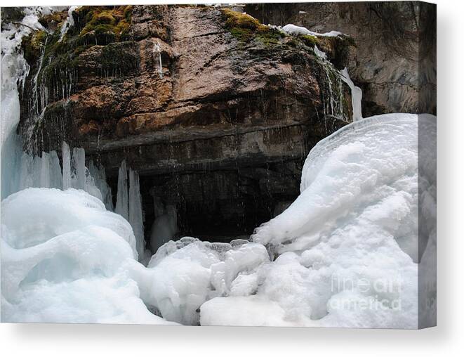 Nature Canvas Print featuring the painting Maligne Canyon Winter 1 by Joshua Hogg