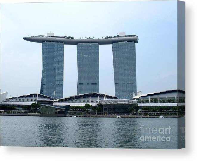 Moshie Safdie Canvas Print featuring the photograph Marina Bay Sands 9 by Randall Weidner