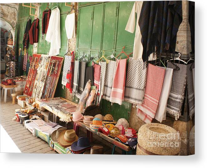 Market Canvas Print featuring the photograph Market stall in Hebron 2 by David Birchall