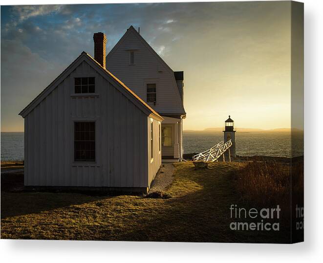 Art Canvas Print featuring the photograph Marshall Point Keeper's House by Benjamin Williamson