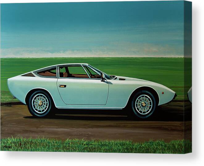 Maserati Khamsin Canvas Print featuring the painting Maserati Khamsin 1974 Painting by Paul Meijering