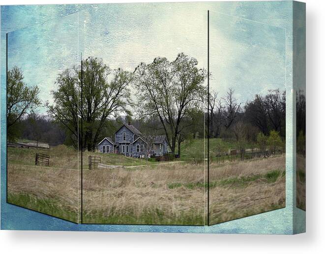 Farm Canvas Print featuring the mixed media Midwest Country Living Triptych 3 Panel 03 by Thomas Woolworth