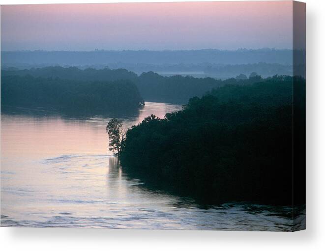 1974 Canvas Print featuring the photograph Mississippi River: Bluffs by Granger