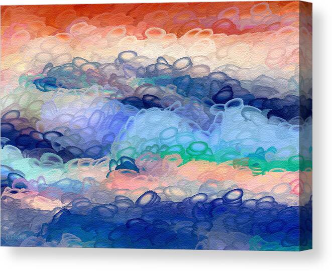 Ebsq Canvas Print featuring the digital art Misty Mountain Bubbles Abstract by Dee Flouton