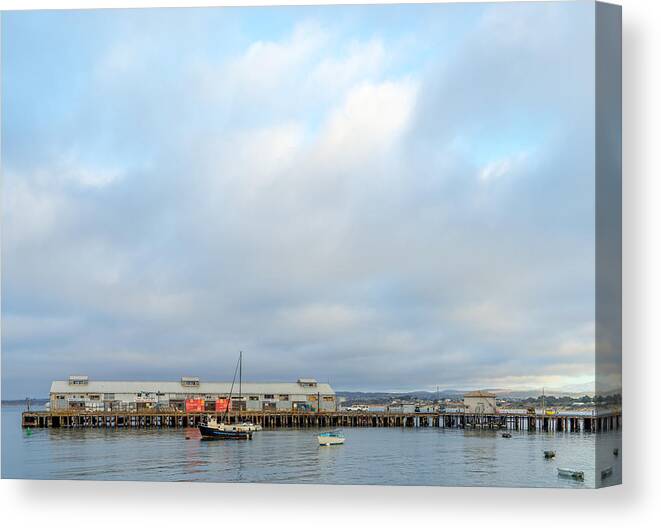 Monterey Canvas Print featuring the photograph Monterey's Commercial Wharf by Derek Dean