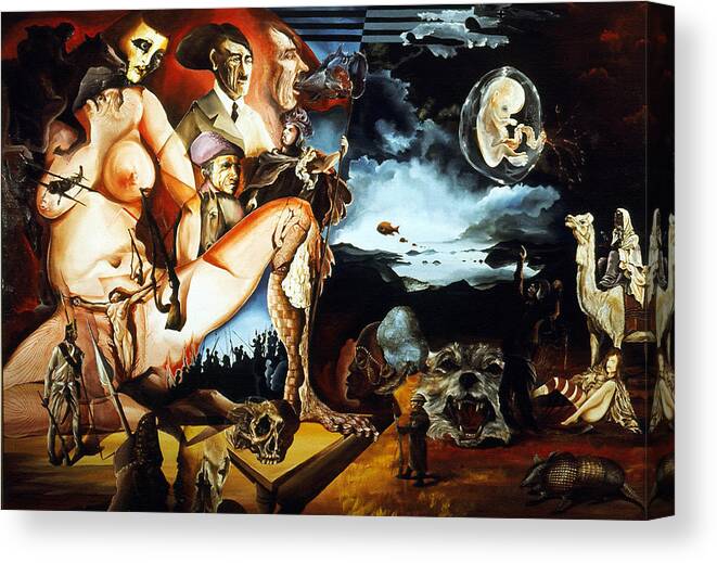 War Canvas Print featuring the painting Monument To The Unborn War Hero by Otto Rapp