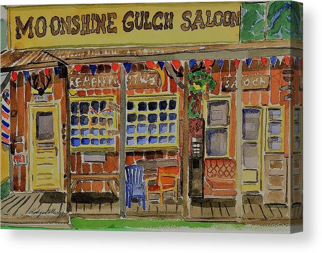 Moonshine Gulch Canvas Print featuring the painting Moonshine Gulch by Rodger Ellingson