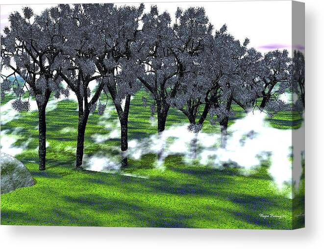 Trees Canvas Print featuring the painting Morning Mist by Wayne Bonney