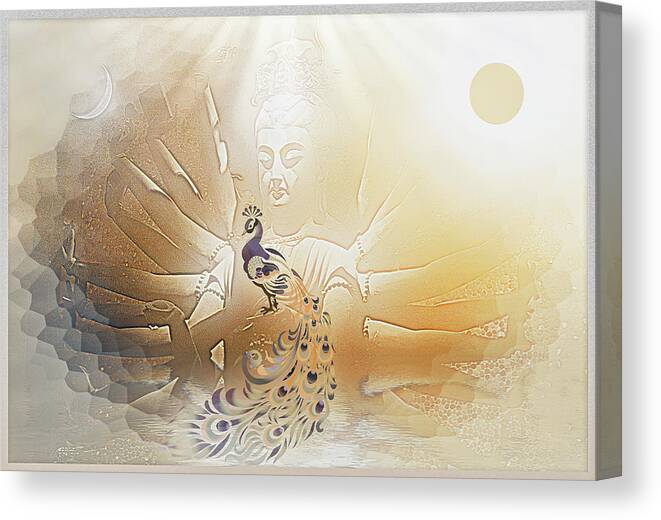 Symbolic Digital Art Canvas Print featuring the digital art Mother of compassion by Harald Dastis