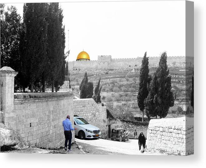 Mount Of Olives Canvas Print featuring the photograph Mount of Olives 1920 by Munir Alawi