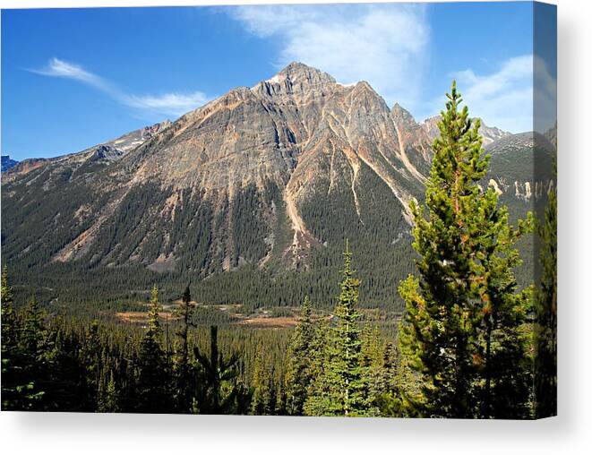 Jasper National Park Canvas Print featuring the photograph Mountain View 1 by Larry Ricker