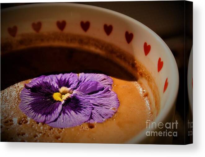 Hot Chocolate Canvas Print featuring the photograph Mug of Love by Cassandra Buckley