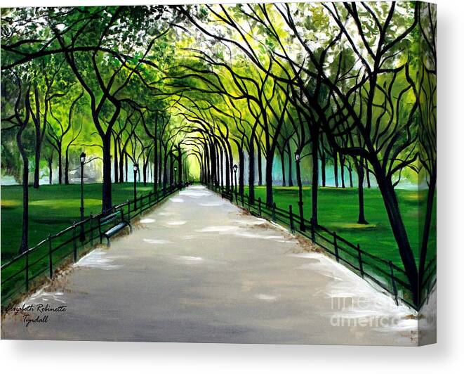 Landscape Canvas Print featuring the painting My Poet's Walk by Elizabeth Robinette Tyndall