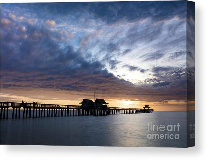 Naples Canvas Print featuring the photograph Naples Pier at Sunset II by Brian Jannsen