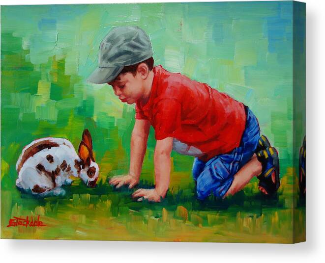 Children Canvas Print featuring the painting Natural Wonder by Margaret Stockdale