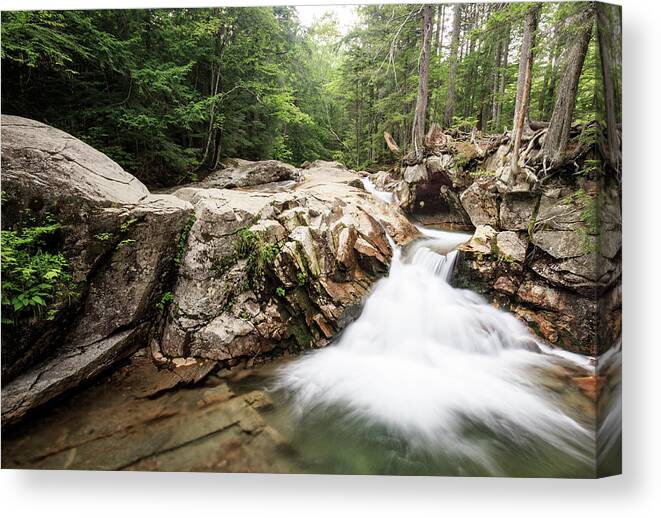 New England Canvas Print featuring the photograph New England Waterfall by Kyle Lee