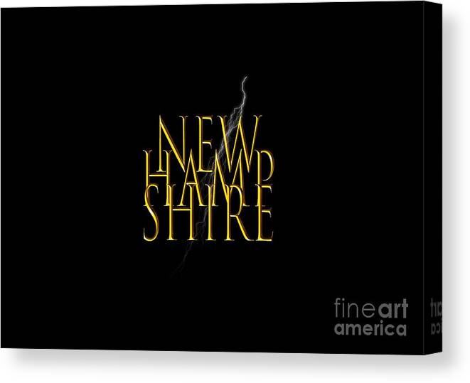 New Hampshire Text Canvas Print featuring the photograph New Hampshire Text by Mim White
