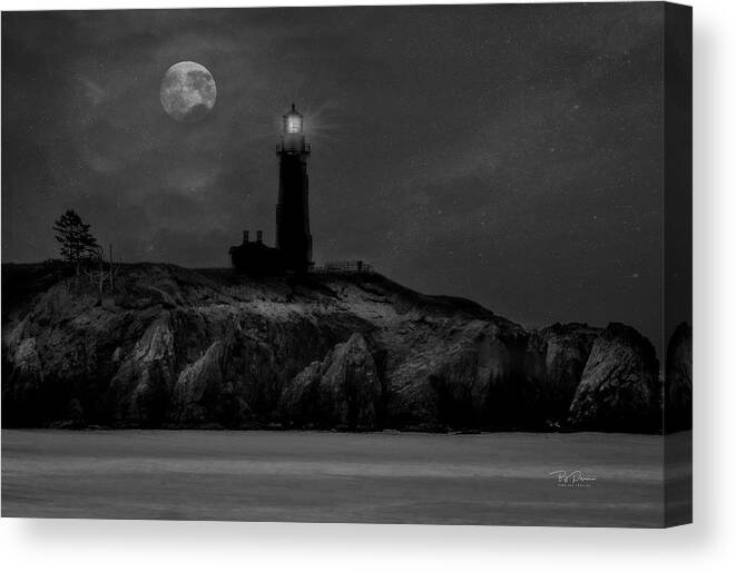 Lighthouse Canvas Print featuring the photograph Night Lights by Bill Posner