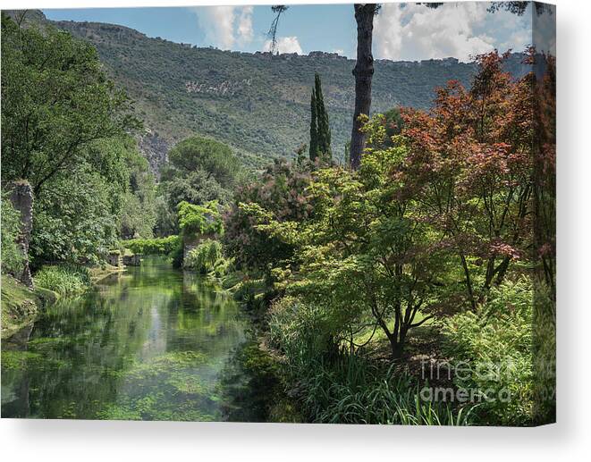 Ninfa Canvas Print featuring the photograph Ninfa Garden, Rome Italy 5 by Perry Rodriguez