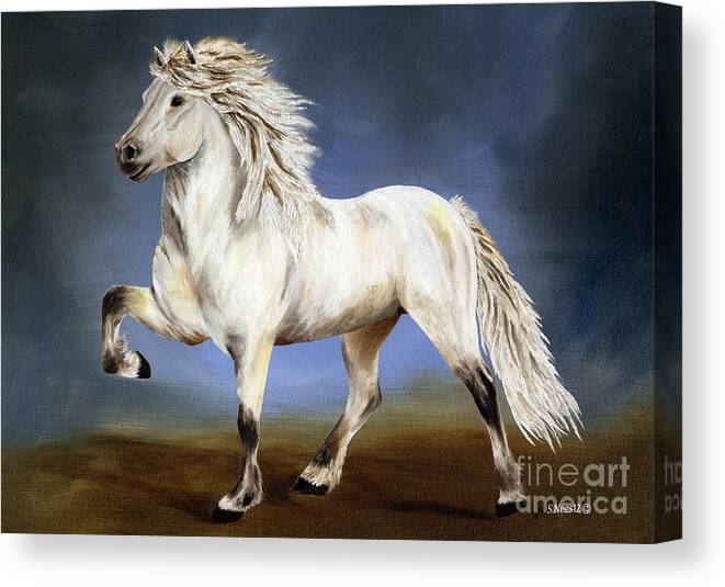 Icelandic Horse Canvas Print featuring the painting Nobility Icelandic Horse by Shari Nees
