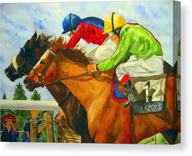 Horse Canvas Print featuring the painting Nose to Nose by Jean Blackmer