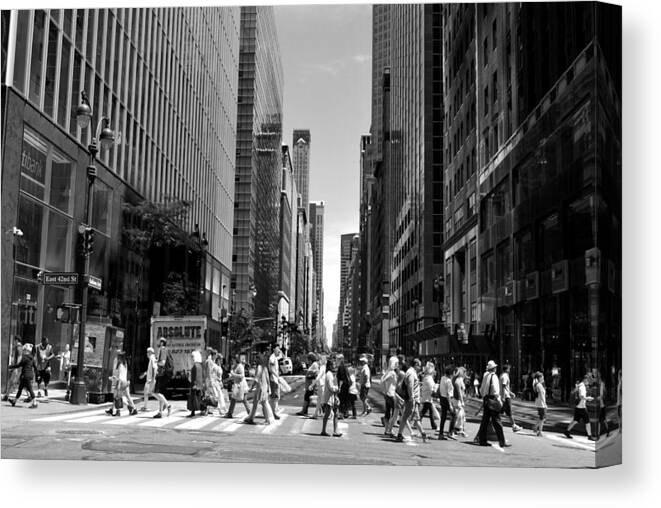 Nyc Canvas Print featuring the photograph NYC 42nd Street Crosswalk by Matt Quest