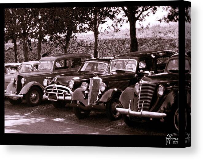 Vintage Cars Canvas Print featuring the digital art Old Boys Do by Vincent Franco