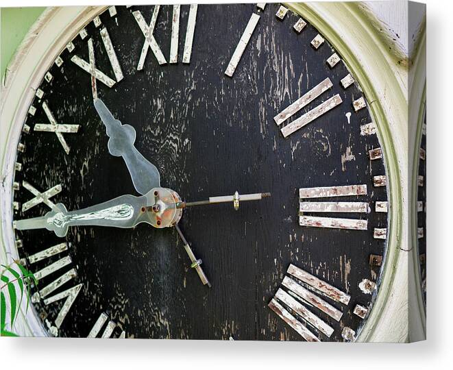 Clock Canvas Print featuring the photograph Old Clock by Phil Cardamone