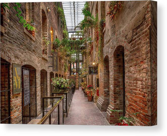 Old Market Canvas Print featuring the photograph Old Market Passageway by Susan Rissi Tregoning