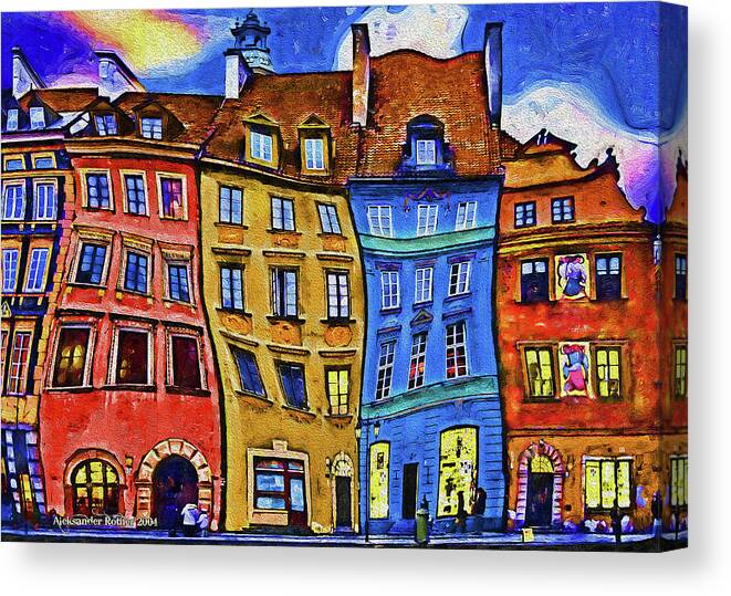 Old Town Canvas Print featuring the photograph Old Town in Warsaw #2 by Aleksander Rotner