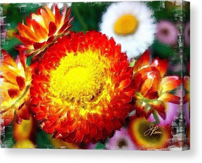 Orange Canvas Print featuring the painting Orange Marigold by Joan Reese