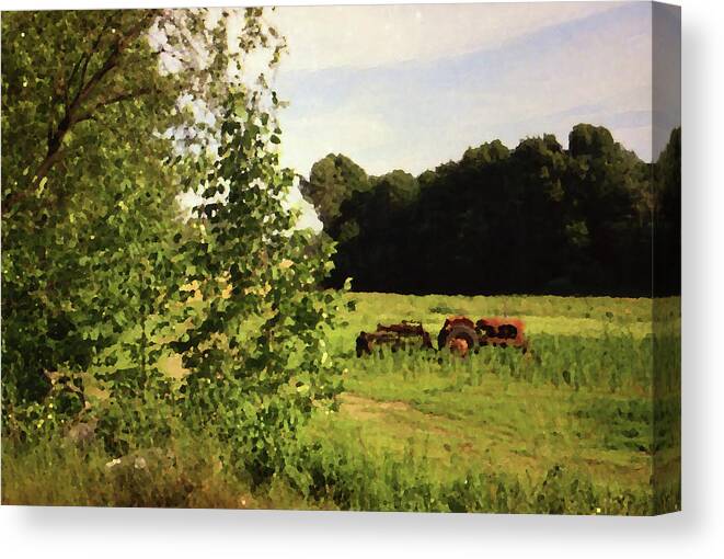 Farming Canvas Print featuring the photograph Out in the Fields by Geoff Jewett