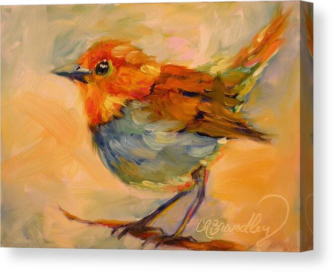 Bird Canvas Print featuring the painting Out On a Limb by Chris Brandley